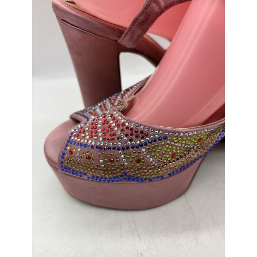 Jeffery Campbell Flight Butterfly Metallic Platform Sandals Embellished Sz 10 - Picture 9 of 14